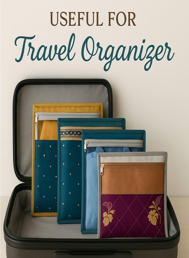 Lify transparent Saree Covers/Saree Bags/Storage Bags/Clothes Covers with Zip Lock Combo (Suitable for Single Saree Pack)- Black, Grey & Golden Color (Light Grey- 6Piece) - Image 5